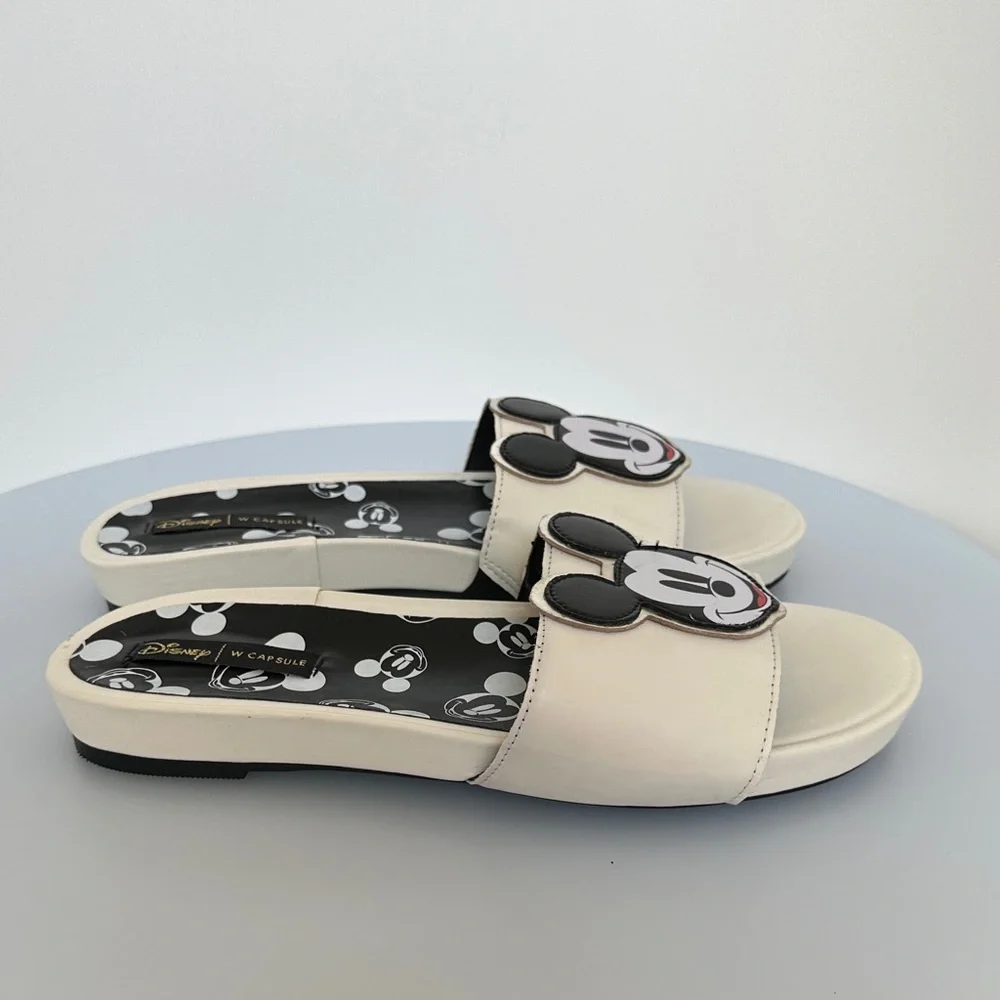 Disney Mickey Mouse Slide Sandals - Cream and Black